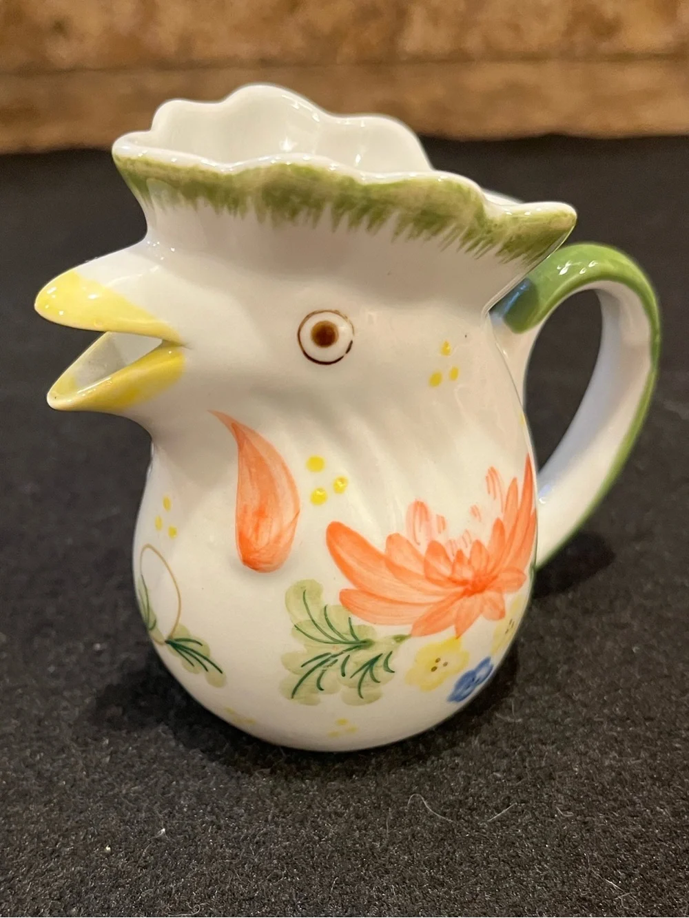 Hand-Painted Floral Porcelain Mini Rooster Creamer - Vase by Andrea by Sadek